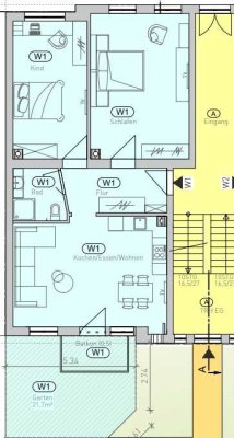 Gehoben sanierte 3-Raum-Hochparterre-Wohnung mit Garten, möbliert
