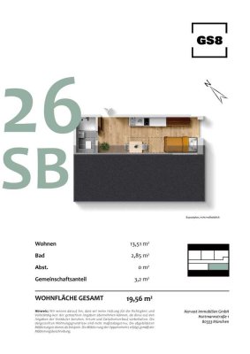 Modernes Studentenapartment inkl. Möbel – Neubau am Englischen Garten