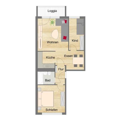 3-Raum Wohnung in ruhiger Lage