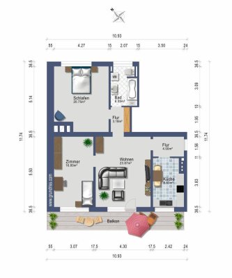3,5 Zimmer mit Südbalkon - generalsanierte neue Küche und Bad - ab 1. Mai 2026