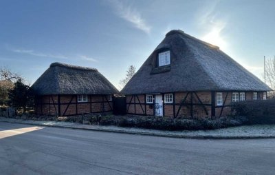 Stilvolles reetgedecktes Einfamilienfachwerkhaus und Nebengebäude im Landhausstil