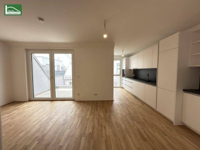 Erstbezug mit Terrasse und hochwertiger Küche nahe Kagraner Platz! Top Ausstattung und Klima-Vorbereitung!