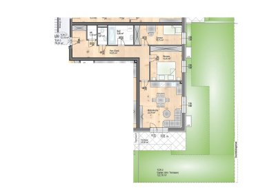 WOHNTRAUM mit 122 m2 Eigengarten und Terrasse - 3 Zimmer - schlüsselfertig - barrierefrei - provisionsfrei