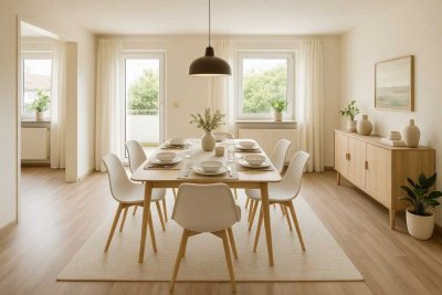 Gut geschnittene 4-Zimmer-Wohnung mit Balkon, Garage und Stellplatz – bezugsfrei