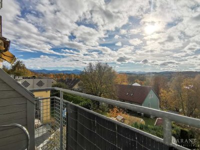 Sonnige, vollmöbilierte 3 Zimmer-Wohnung mit Süd-Balkon - Bergblick und Blick über Kempten!
