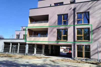 Moderne 2-Zimmer-Neubauwohnung mit großem Balkon und Blick ins Grüne