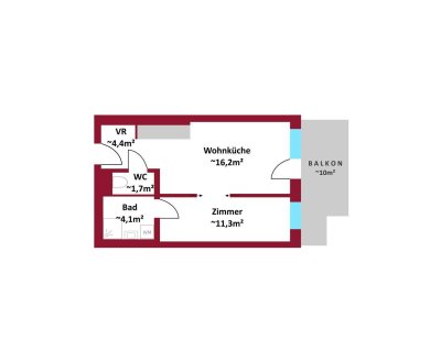 Attraktive Kapitalanlage: Moderne 2-Zimmer-Wohnung mit hohem Vermietungspotenzial I energieeffizienter Neubau I Fußbodenheizung durch Fernwärme
