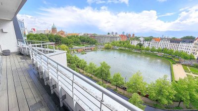 LAKEFRONT PENTHOUSE - PLATZLAGE AM ENGELBECKEN - 3 TERRASSEN - 7. OG / LIFT - GARTEN - TIEFGARAGE