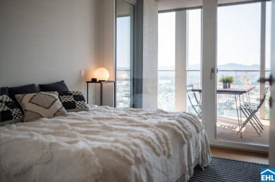 4-Zi.-Erstbezug mit Loggia &amp; Rooftop Wellness | TOWER HOMES im V22