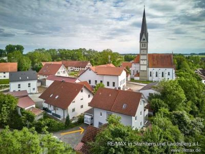Gartenwohnung in ZFH, fußläufig zum Naturschutzgebiet "Lechrain", Blick über Scheuring, Spa-Bereich
