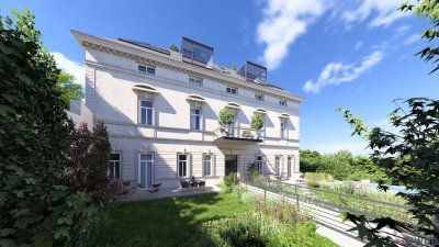 Historische Villa Seutter | sanierungsbedürftige 3 Zimmer-Gartenwohnung mit Atrium in Grünruhelage nähe U-Bahn | 4,40m Raumhöhe