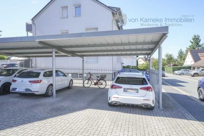 Helle 2-Zi.-DG-Whg. mit Balkon, EBK, Dachboden, FBHZ, Solar & Carport in Aussichtslage