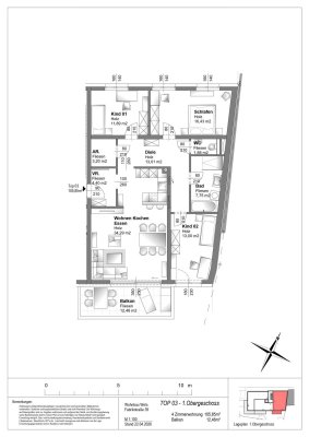 Wels l Große 4-Raum Wohnung mit Balkon direkt am Mühlbach