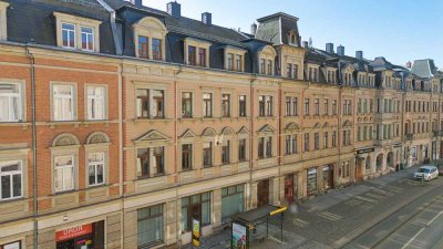 +++ Kapitalanlage mit Stil: Denkmalgeschützte 1-Zimmer-Eigentumswohnung mit Balkon in DD-Trachau +++