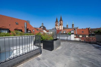 Penthouse mit Festungsblick – Exklusive 2-Zi-Wohnung in Wü