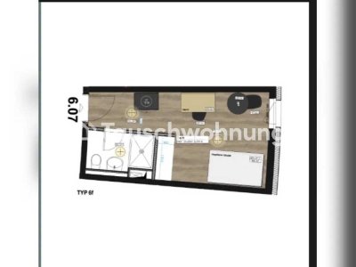 Tauschwohnung: 1-Zimmer-Flat in Tempelhof-Schöneberg tauschen