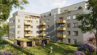 Unverbaubare Ausblicke! Dachwohnung in Baugemeinschaft frei!