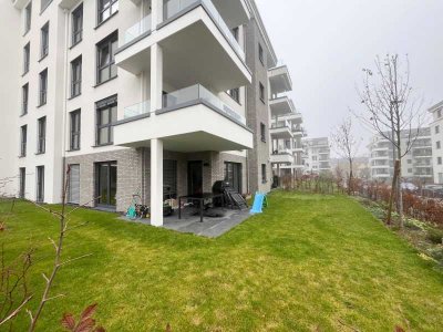 Neubau-Luxus mit Garten - Stillvolles Wohnen auf einer Ebene mit zwei Garagen!