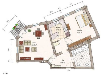 Gepflegte 2-Zimmer-Wohnung mit Balkon in Dresden Striesen-West