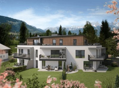 Erstbezug 2026: Helle 3-Zimmer-Wohnung mit Lift, 20 m² Balkon &amp; Bergblick – Tiefgarage inkl.