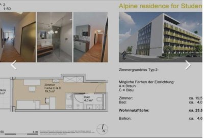 1-Zimmerwohnung im Studentenhaus (Alpine Residence for Students)