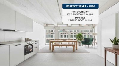 Mietrabatt - Erstbezug: 2-Zimmer Wohnung mit EBK & Balkon, 5 Min. zur U5