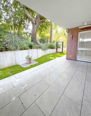 Neuwertige 2-Zimmer-Wohnung mit Terrasse und kleinem Garten
