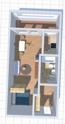 M-Moosach - 1 Zi.-Wohnung, möbliert, inkl. TG, 2 Jahre
