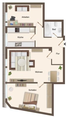 Helle 3-Zimmer Dachgeschosswohnung in Essen-Steele