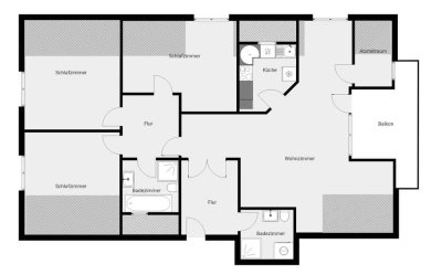 Geräumige 4-Zimmer-Dachgeschosswohnung mit zwei Bädern, Südbalkon & TG-Stellplatz