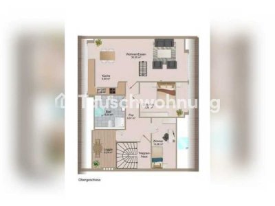 Tauschwohnung: Schöne, sanierte 3-Zimmer-Dachgeschosswohnung mit Balkon