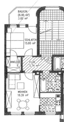 2-Raumwohnung mit Balkon
