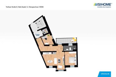 3-Raumwohnung mit viel Licht und Balkon – WE06