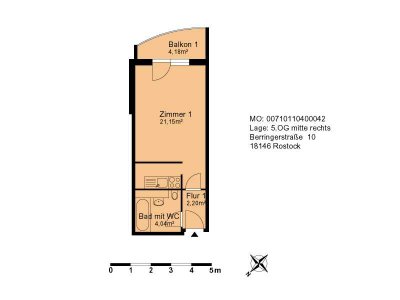 1- Zimmer Wohnung mit Einbauküche
