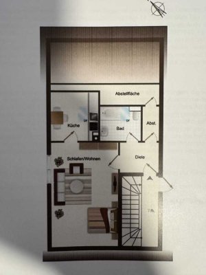 Charmante 1-Zimmer Wohnung im 2. OG in Geretsried