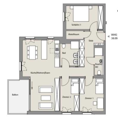großzügig und modern - 4-Zimmer Wohnung Platz für die ganze Familie