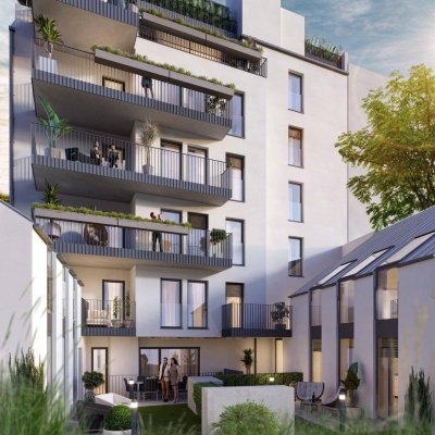 PROVISIONSFREI - Hof-Apartment - 2 Zimmer - ca. 69m² gew. NFL - Klima - Terrasse und Eigengarten - hochwertige Ausstattung - Neubauprojekt - Fertigstellung 2025