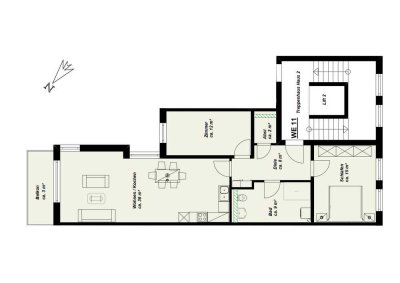Barrierefreie 3-Raumwohnung mit Balkon, Einbauküche und Abstellraum