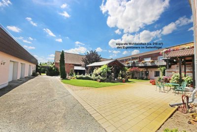 Luxuriöses Wohnen mit 4 abgeschl. Wohnungen und je einer dazugeh. Doppelgarage auf 9.000 m² Grdst.