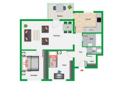 Provisionsfrei: Leere Wohnung mit Balkon & Aussenstellplatz - ca. 6 % Rendite! möglich