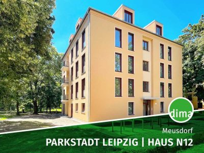 Parkstadt Leipzig - Erstbezug im Neubau, Süd-Terrasse, FBH, Parkett, Stellplatz, Keller, Lift u.v.m.