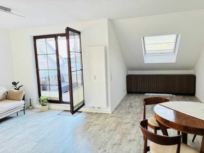 Für 2 JAHRE !!! Helle,möblierte 2-Zimmer-Maisonette-Wohnung mit Loggia – Nähe Friedberger Warte