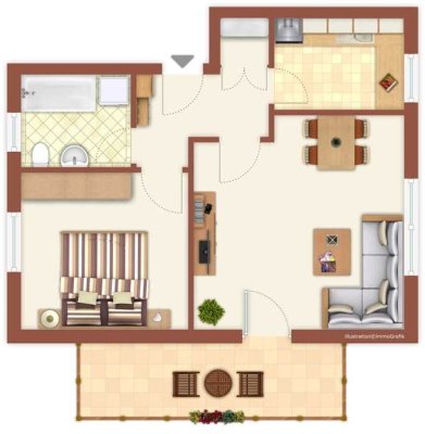 2-Zimmer-Eigentumswohnung mit Balkon und Tageslichtbad in Limburg an der Lahn - WE 1
