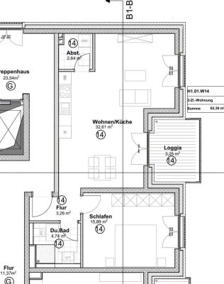 Helle gut aufgeteilte Wohnung KFW 40 QNG Energiesparhaus mit guter Lux-Anbindung