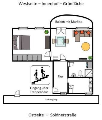 Helle umfassend modernisierte 2-Zimmer Wohnung - Ideal für junge Paare