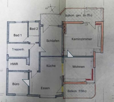 Große 4 ZKBB mit Kaminofen