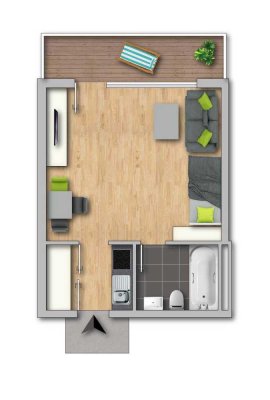 Grassau sehr schöne 1 Zimmer Wohnung