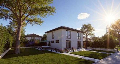 Galerie und Homeoffice vereint – nachhaltige, energieeffiziente Stadtvilla