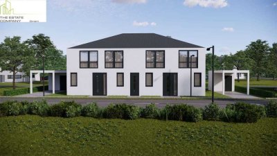 Im Bau: Hochwertige Neubau-Doppelhaushälfte mit Garten (Haus links)