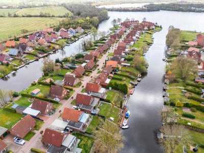 Kernsaniertes Luxuriöses Ferienhaus in Timmel mit beheiztem Wintergarten, Sauna und eigenem Steg